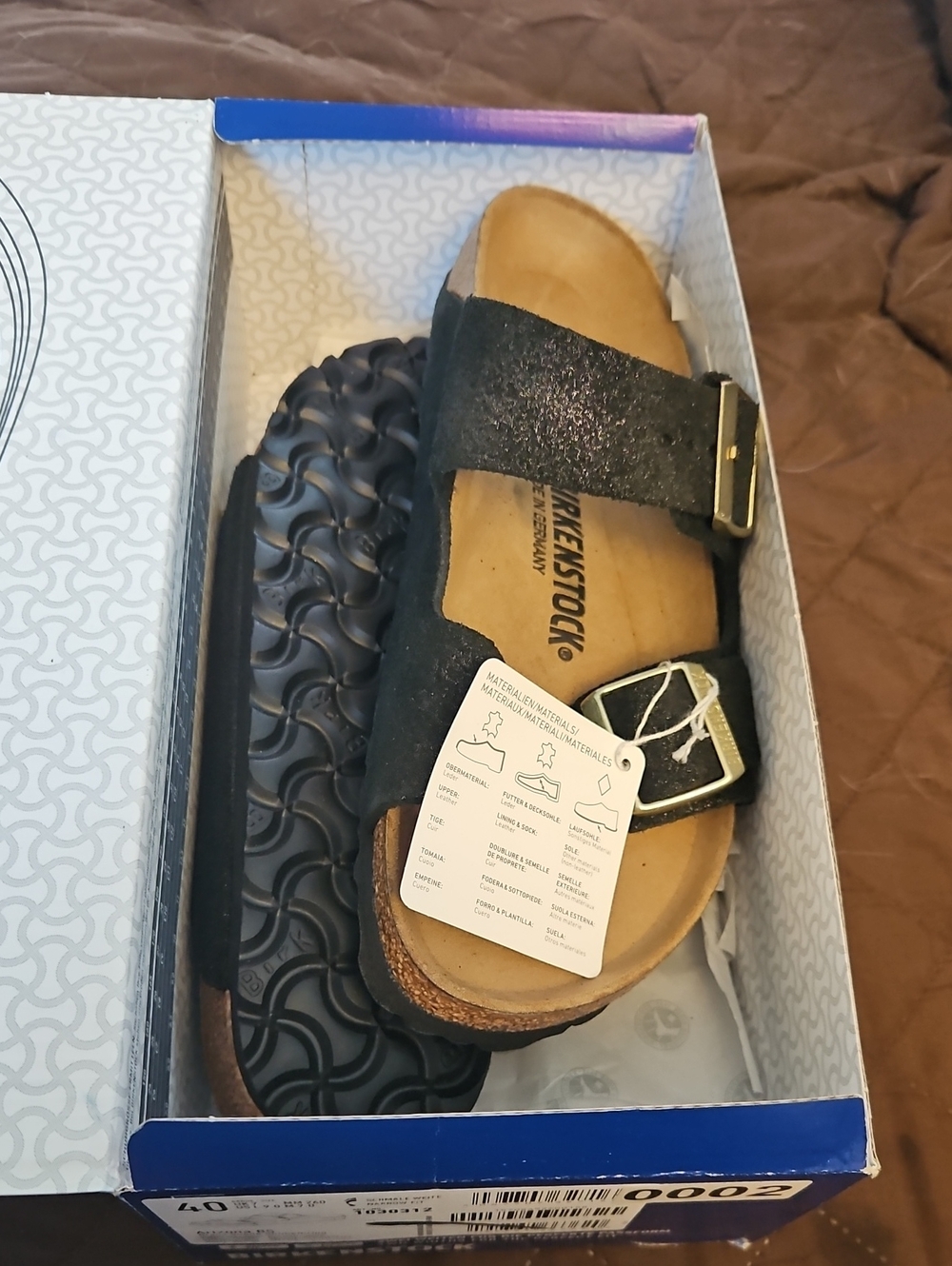 Birkenstock Black Glitter Two-Strap Sandal